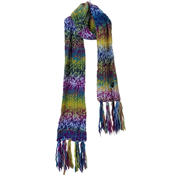 New York & Company Accessories - New‎ York & Company Knit Scarf Women's Rainbow Multicolor Fringed Ends One Size